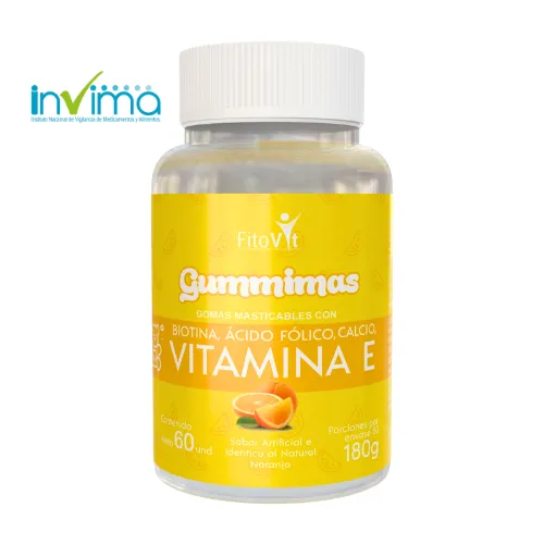 Gummimas Vitamina E, Biotina, Ácido Fólico y Calcio por 60